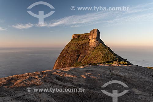  View of the Rock of Gavea from Pedra Bonita (Bonita Stone) during the dawn  - Rio de Janeiro city - Rio de Janeiro state (RJ) - Brazil