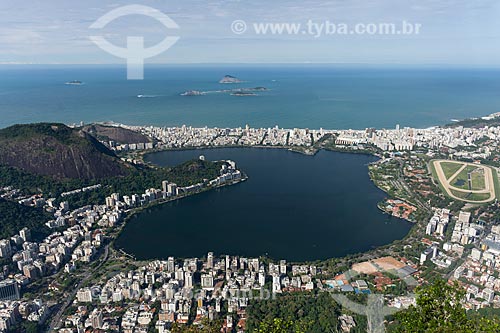  View of Rodrigo de Freitas Lagoon from Christ the Redeemer mirante  - Rio de Janeiro city - Rio de Janeiro state (RJ) - Brazil