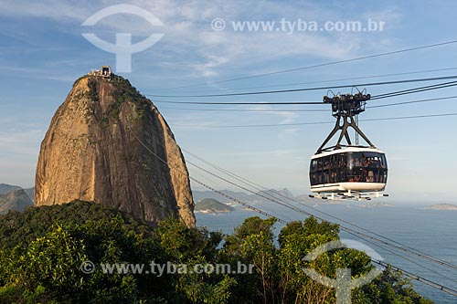  Cable car making the crossing between the Urca Mountain and Sugarloaf  - Rio de Janeiro city - Rio de Janeiro state (RJ) - Brazil