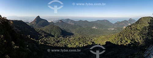  View of the Tijuca Peak from Bico do Papagaio Mountain with the Rock of Gavea to the right  - Rio de Janeiro city - Rio de Janeiro state (RJ) - Brazil