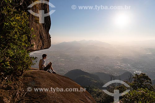  Young observing view from Bico do Papagaio Mountain  - Rio de Janeiro city - Rio de Janeiro state (RJ) - Brazil