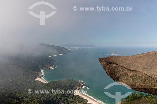  View of the Meio Beach (Middle Beach), Inferno Beach (Hell Beach) and the Grumari Beach from Pedra do Telegrafo (Telegraph Stone) - Guaratiba Mountain  - Rio de Janeiro city - Rio de Janeiro state (RJ) - Brazil
