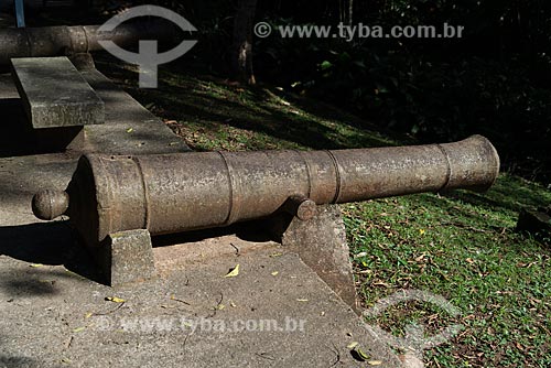  Colubrina cannon on exhibit - City History Museum of Rio de Janeiro - old summer house of the Sao Vicente Marquess  - Rio de Janeiro city - Rio de Janeiro state (RJ) - Brazil