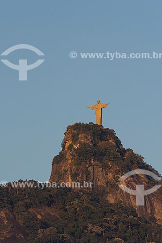  View of Christ the Redeemer from Laranjeiras neighborhood  - Rio de Janeiro city - Rio de Janeiro state (RJ) - Brazil