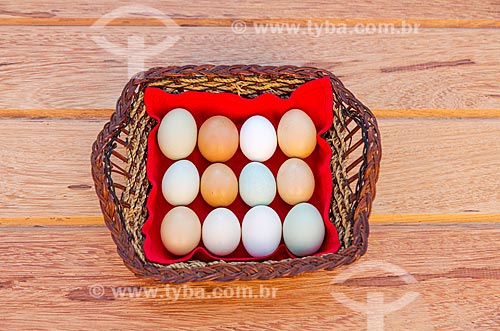  Basket of rustic eggs  - Guarani city - Minas Gerais state (MG) - Brazil