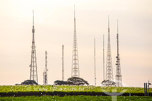  View of telecommunication towers  - Ribeirao Preto city - Sao Paulo state (SP) - Brazil