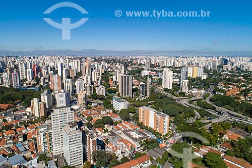  Picture taken with drone of Vila Clementino neighborhood with Joao Jorge Saad complex on the right and Ibirapuera Avenue in the background  - Sao Paulo city - Sao Paulo state (SP) - Brazil