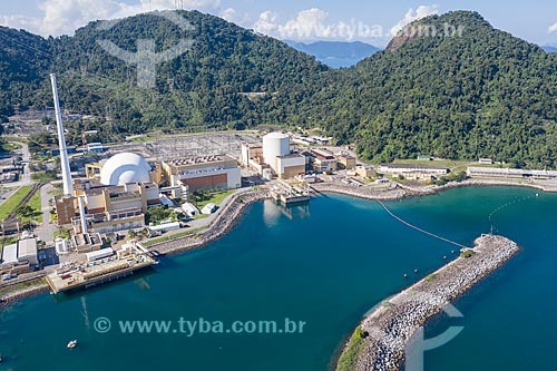  Picture taken with drone of Angra 1 and 2 power plants - Almirante Alvaro Alberto Nuclear Power Plant  - Angra dos Reis city - Rio de Janeiro state (RJ) - Brazil