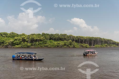  Motorboats sailing on the Preguicas River near to Lencois Maranhenses National Park  - Barreirinhas city - Maranhao state (MA) - Brazil
