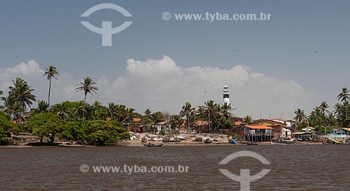  View of the Preguicas Lighthouse (1940) - also known as Mandacaru Lighthouse - from the Preguicas River  - Barreirinhas city - Maranhao state (MA) - Brazil