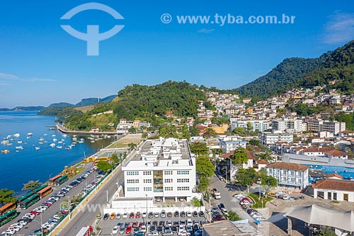  Picture taken with drone of the City Forum with Morro do Abel in the background  - Angra dos Reis city - Rio de Janeiro state (RJ) - Brazil