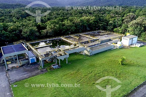  Picture taken with drone of the Massaguaçu Water Treatment Station  - Caraguatatuba city - Sao Paulo state (SP) - Brazil