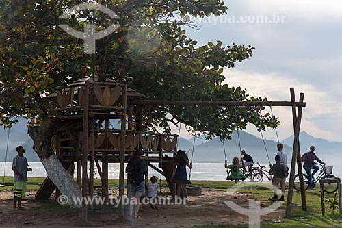  Childrens playground on the edge of Itagua Beach  - Ubatuba city - Sao Paulo state (SP) - Brazil