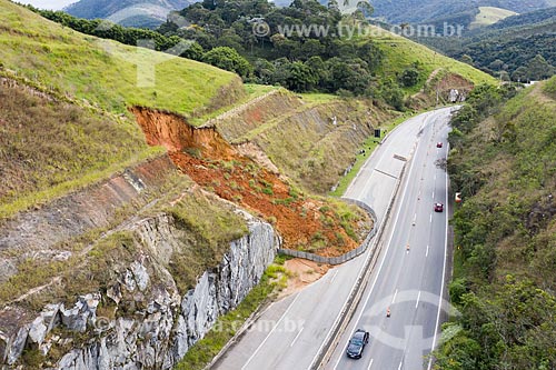  Picture taken with drone of Landslides at Tamoios Highway (SP-099)  - Paraibuna city - Sao Paulo state (SP) - Brazil