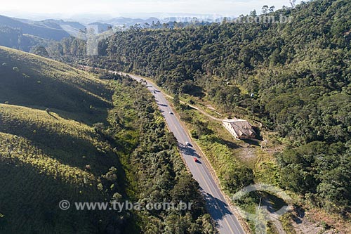  Picture taken with drone of Oswaldo Cruz Highway (BR-383)  - Sao Luiz do Paraitinga city - Sao Paulo state (SP) - Brazil