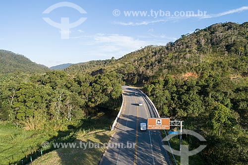  Picture taken with drone of Oswaldo Cruz Highway (BR-383)  - Sao Luiz do Paraitinga city - Sao Paulo state (SP) - Brazil
