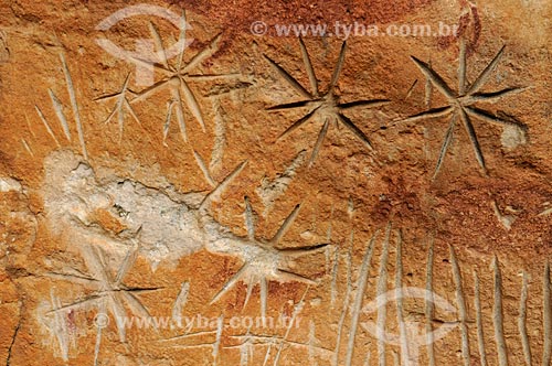  Detail of petroglyph - Pata da Onça Archaeological Site - Bom Jardim Mountain Range  - Alcinopolis city - Mato Grosso do Sul state (MS) - Brazil
