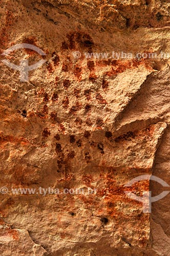  Detail of rupestrian painting - Gruta do Barro Branco Archaeological Site  - Alcinopolis city - Mato Grosso do Sul state (MS) - Brazil