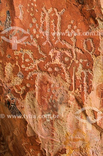  Detail of petroglyph - Templo dos Pilares Archaeological Site - Municipal Natural Park of Templo dos Pilares - Bom Jardim Mountain Range  - Alcinopolis city - Mato Grosso do Sul state (MS) - Brazil