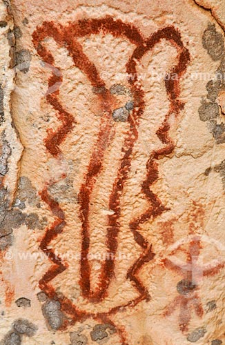  Detail of rupestrian painting - Templo dos Pilares Archaeological Site - Municipal Natural Park of Templo dos Pilares - Bom Jardim Mountain Range  - Alcinopolis city - Mato Grosso do Sul state (MS) - Brazil