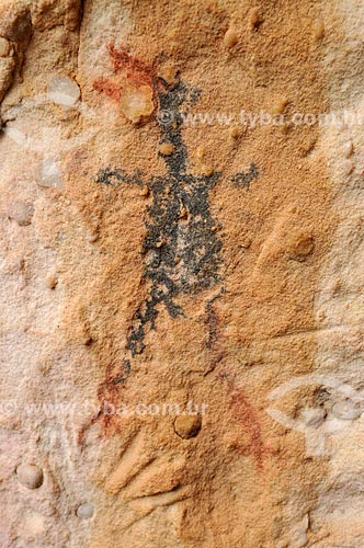  Detail of rupestrian painting - Templo dos Pilares Archaeological Site - Municipal Natural Park of Templo dos Pilares - Bom Jardim Mountain Range  - Alcinopolis city - Mato Grosso do Sul state (MS) - Brazil