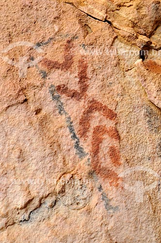  Detail of rupestrian painting - Templo dos Pilares Archaeological Site - Municipal Natural Park of Templo dos Pilares - Bom Jardim Mountain Range  - Alcinopolis city - Mato Grosso do Sul state (MS) - Brazil