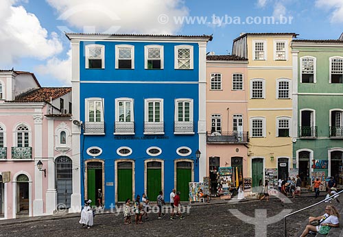  View of historic houses in Pelourinho  - Salvador city - Bahia state (BA) - Brazil