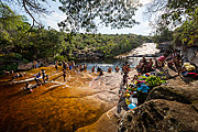  Tourists at Duck Well (Pato Pool) - Chapada Diamantina National Park  - Lencois city - Bahia state (BA) - Brazil