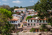  View of Armando Pereira Street with Rosario Church in the background  - Lencois city - Bahia state (BA) - Brazil