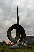  Monument that marks the central point of Bahia  - Palmeiras city - Bahia state (BA) - Brazil