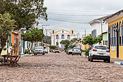  Street of Historic center with Saint Isabel Mother Church in the background  - Mucuge city - Bahia state (BA) - Brazil