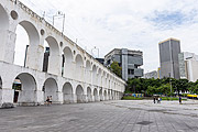  View of the Lapa Arches (1750) with buildings in the background  - Rio de Janeiro city - Rio de Janeiro state (RJ) - Brazil