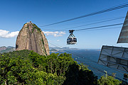  Cable car making the crossing between the Urca Mountain and Sugarloaf  - Rio de Janeiro city - Rio de Janeiro state (RJ) - Brazil