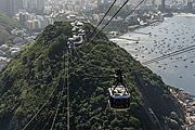  Cable car making the crossing between the Urca Mountain and Sugarloaf  - Rio de Janeiro city - Rio de Janeiro state (RJ) - Brazil