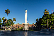  May Piramid and La Casa Rosada (1898) (The Pink House) - also known as Casa de Gobierno (Government House) is the headquarters of government of Argentina  - Buenos Aires city - Buenos Aires province - Argentina