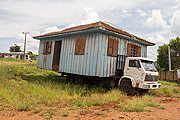  Wooden house being transported by truck  - Campo Ere city - Santa Catarina state (SC) - Brazil