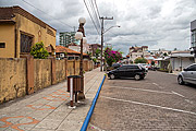  Venancio Aires Street with parking for cars and pedestrian sidewalk  - Santiago city - Rio Grande do Sul state (RS) - Brazil