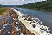 Picture taken with drone of the Salto do Yucuma waterfall, on the Uruguai River, the largest longitudinal waterfall in the world  - Derrubadas city - Rio Grande do Sul state (RS) - Brazil