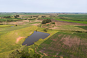  Picture taken with drone of the rural landscape and soybean plantation in the pampa gaucho  - Rosario do Sul city - Rio Grande do Sul state (RS) - Brazil