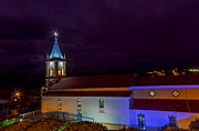  Night view of Divine Holy Spirit Mother Church  - Guarani city - Minas Gerais state (MG) - Brazil