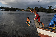  Children playing in the river  - Borba city - Amazonas state (AM) - Brazil