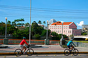  Cyclists on Aurora Street bike path  - Recife city - Pernambuco state (PE) - Brazil