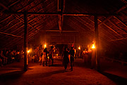  Indians doing traditional indigenous dance - Cipia Indigenous Community  - Manaus city - Amazonas state (AM) - Brazil