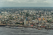  Aerial view of Negro River and part of Manaus city  - Manaus city - Amazonas state (AM) - Brazil