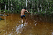  Child playing - Igarape Monte Horebe  - Manaus city - Amazonas state (AM) - Brazil