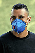  Person wearing a mask because of the Coronavirus Crisis  - Mirassol city - Sao Paulo state (SP) - Brazil