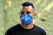  Person wearing a mask because of the Coronavirus Crisis  - Mirassol city - Sao Paulo state (SP) - Brazil