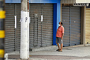 General Glicerio Street with shops closed because of the Coronavirus Crisis  - Sao Jose do Rio Preto city - Sao Paulo state (SP) - Brazil