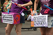 Rehearsal of the World March of Women on Paulista Avenue  - Sao Paulo city - Sao Paulo state (SP) - Brazil