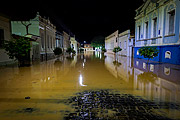  View of old houses and flooded streets due to the flood of the Pomba River  - Guarani city - Minas Gerais state (MG) - Brazil